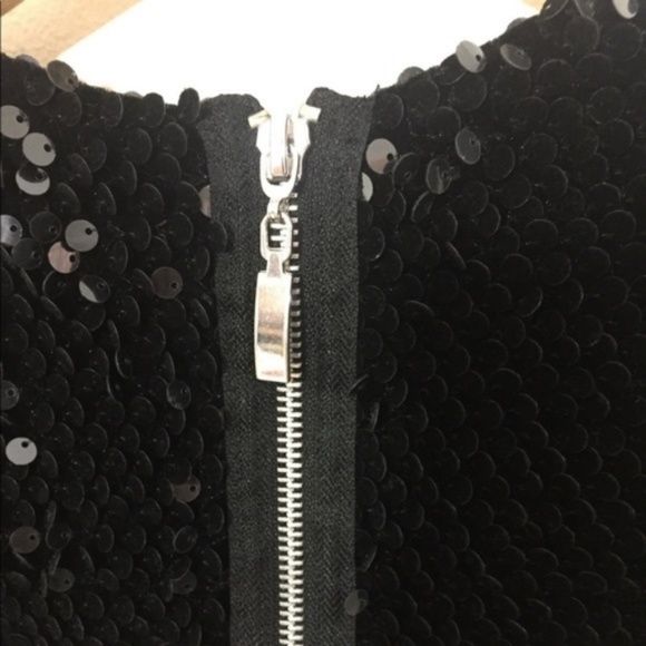 TOPSHOP Velvet Sequin Black Cocktail Dress - Picture 6 of 7